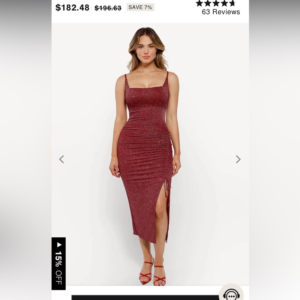 Elegant Red Midi Dress Shapewear